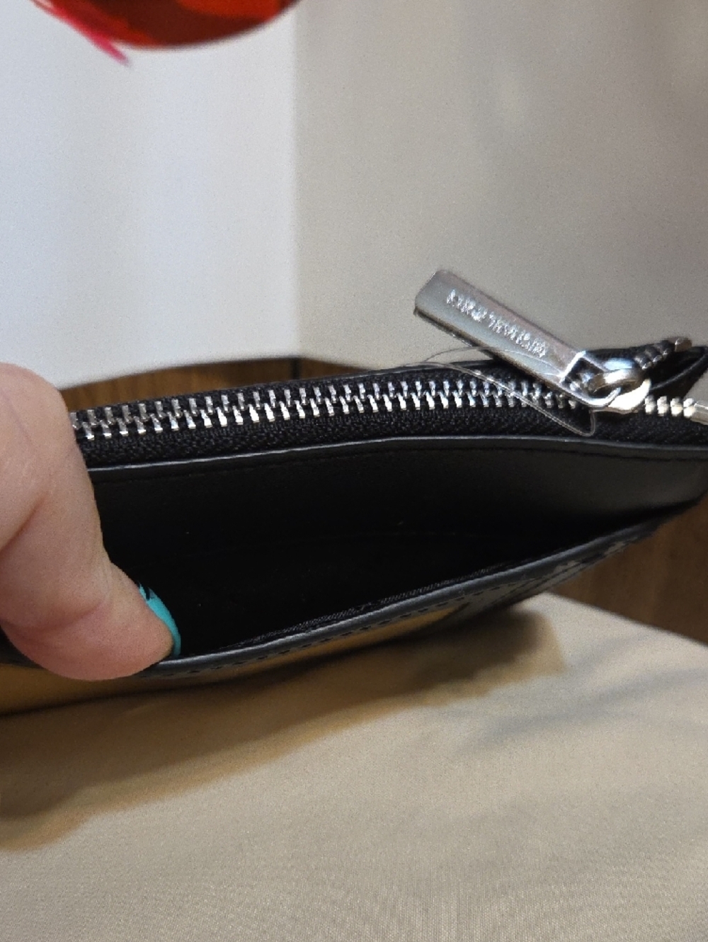 Michael Kors Black Signature MK Zip Card Case CoinPouch NWT - Picture 7 of 8